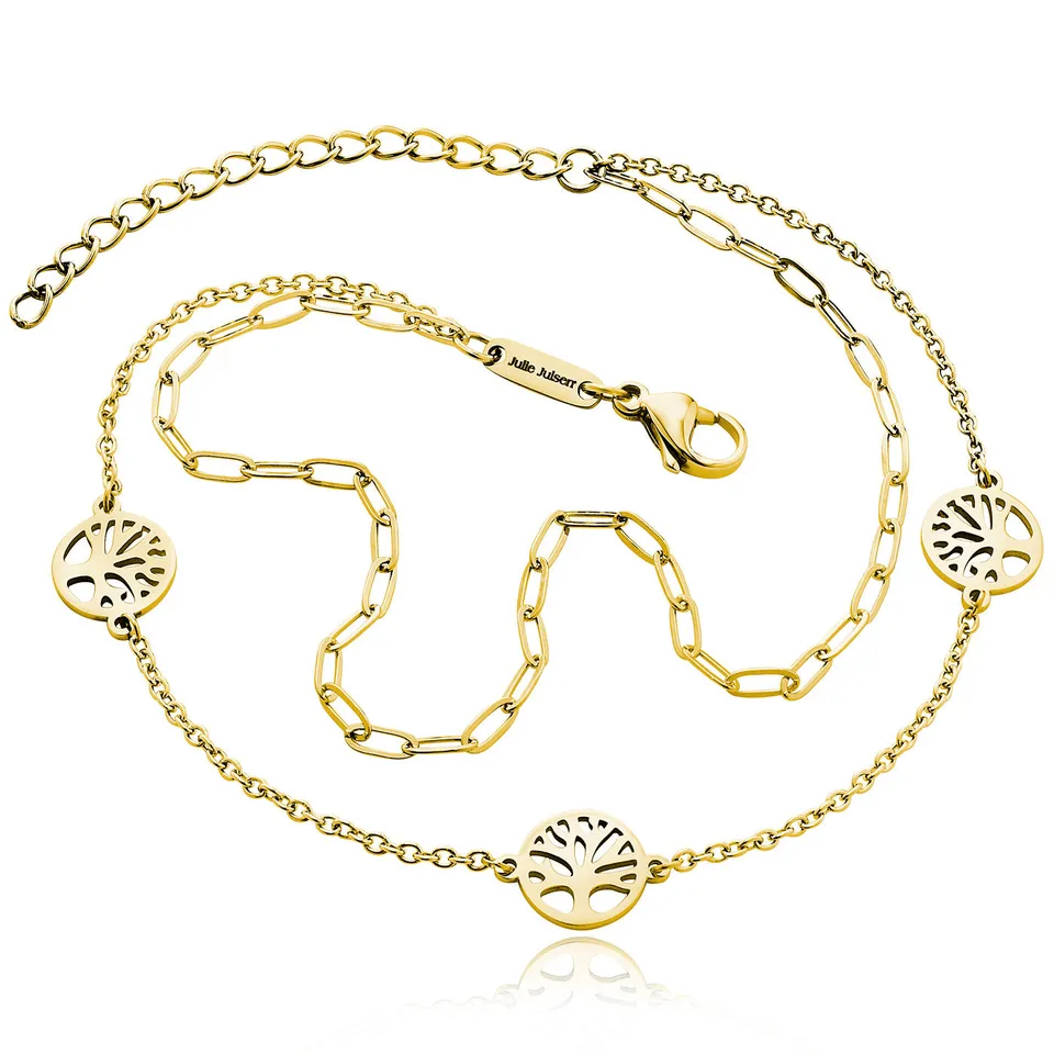 julie-julsen-anklet-tree-fu-kette-vergoldet-edelstahl-27-5-cm image 1
