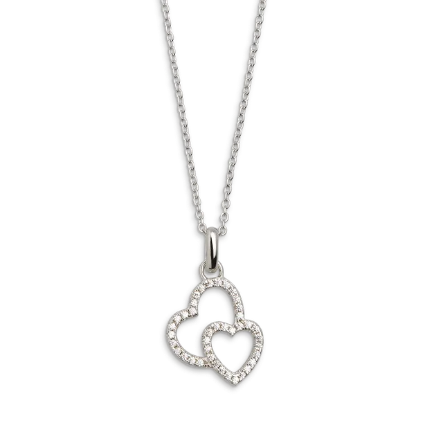 xenox-love-story-halskette-925-sterlingsilber-rhodiniert-mit-zirkonia image 1