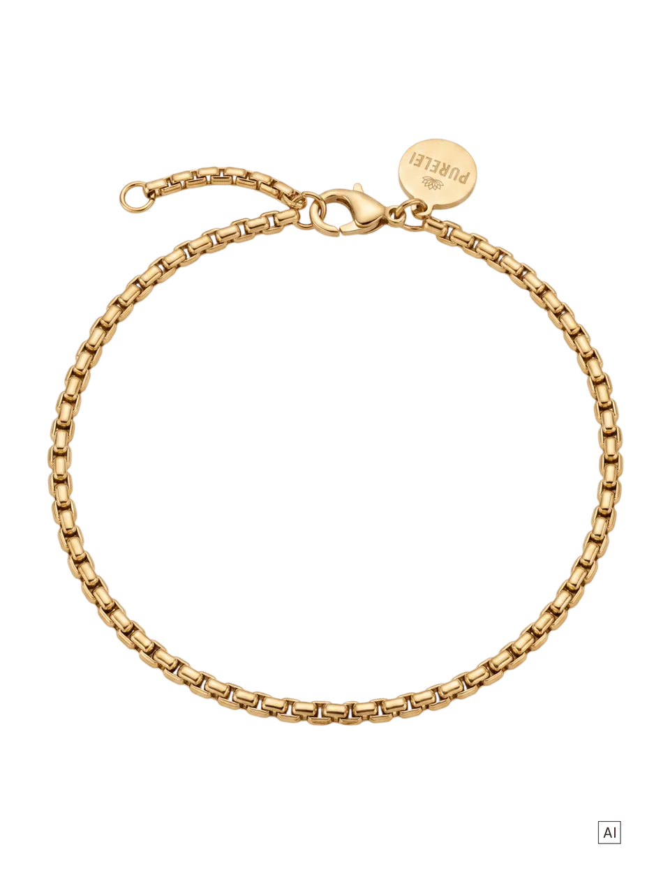 purelei-box-chain-armband-verstellbar-19-21-cm-edelstahl-gold-silber image 1