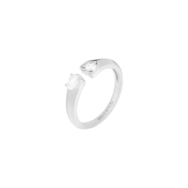 xenox-heart-drop-ring-925-sterlingsilber-rhodiniert-mit-zirkonia image 1