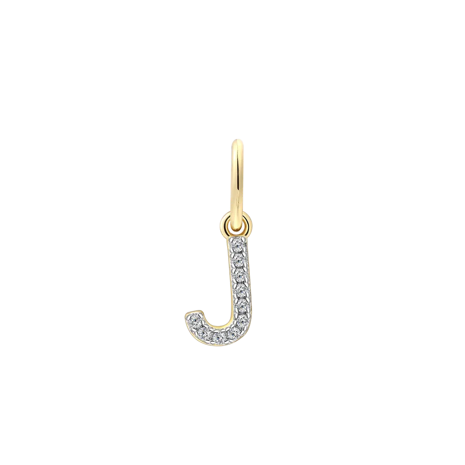 xenox-j-letter-charm-925-sterlingsilber-18k-vergoldet-buchstabe-mit-zirkonia image 1