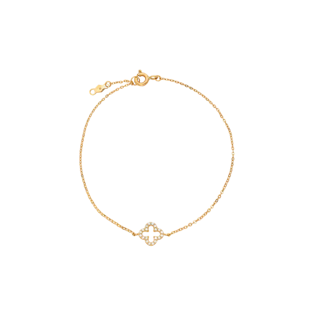 xenox-fine-clover-spark-armband-585-gelbgold-mit-zirkonia image 1