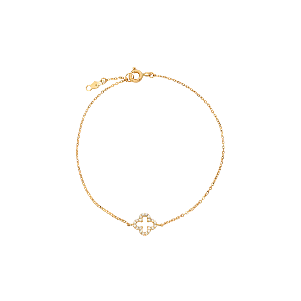 xenox-fine-clover-spark-armband-585-gelbgold-mit-zirkonia image 1