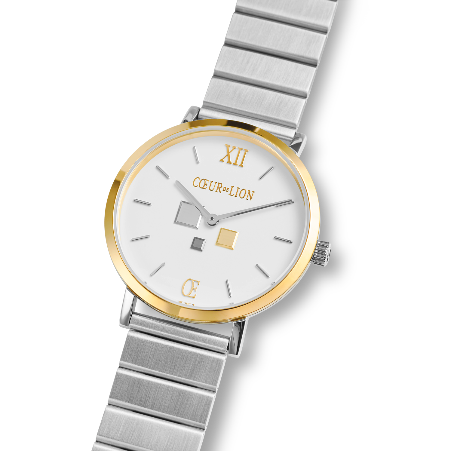 coeur-de-lion-uhr-rund-brilliant-white-bicolor-edelstahl-silber image 2