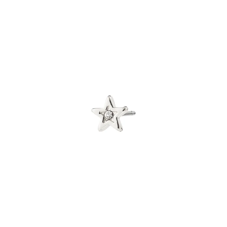 pilgrim-nyx-einzel-ohrring-versilbert-micro-stecker-mit-kristall image 1