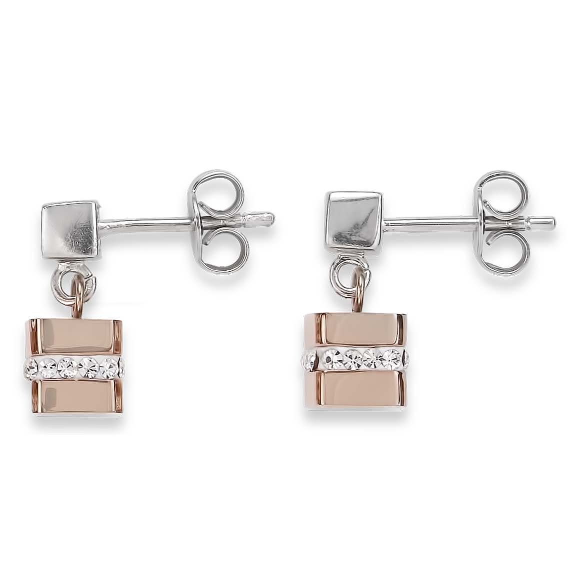 coeur-de-lion-cube-ohrstecker-ros-gold-kristall-pav-0-6-cm image 2