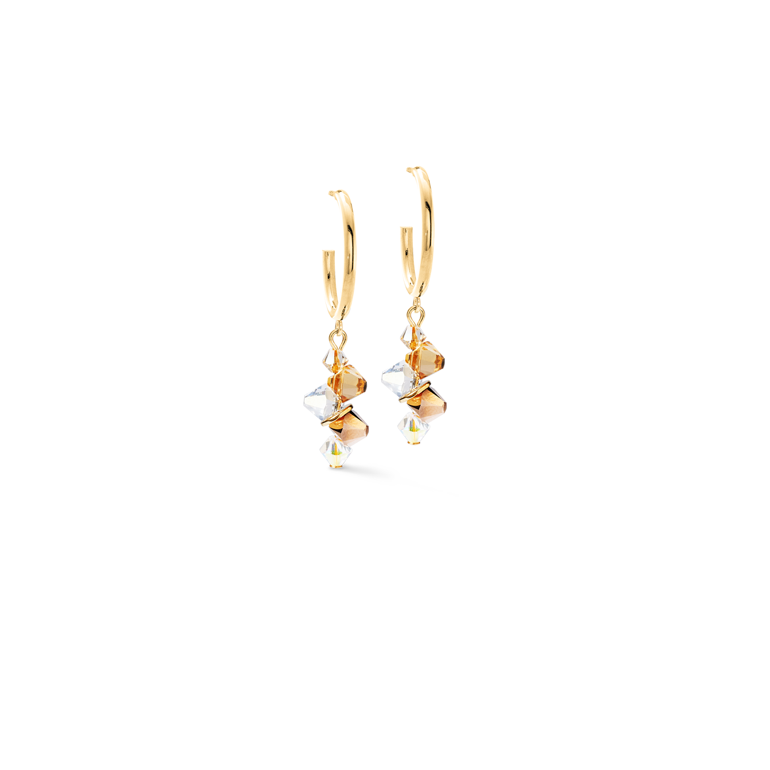 coeur-de-lion-ohrringe-dancing-crystals-gold-beige-creolen image 1