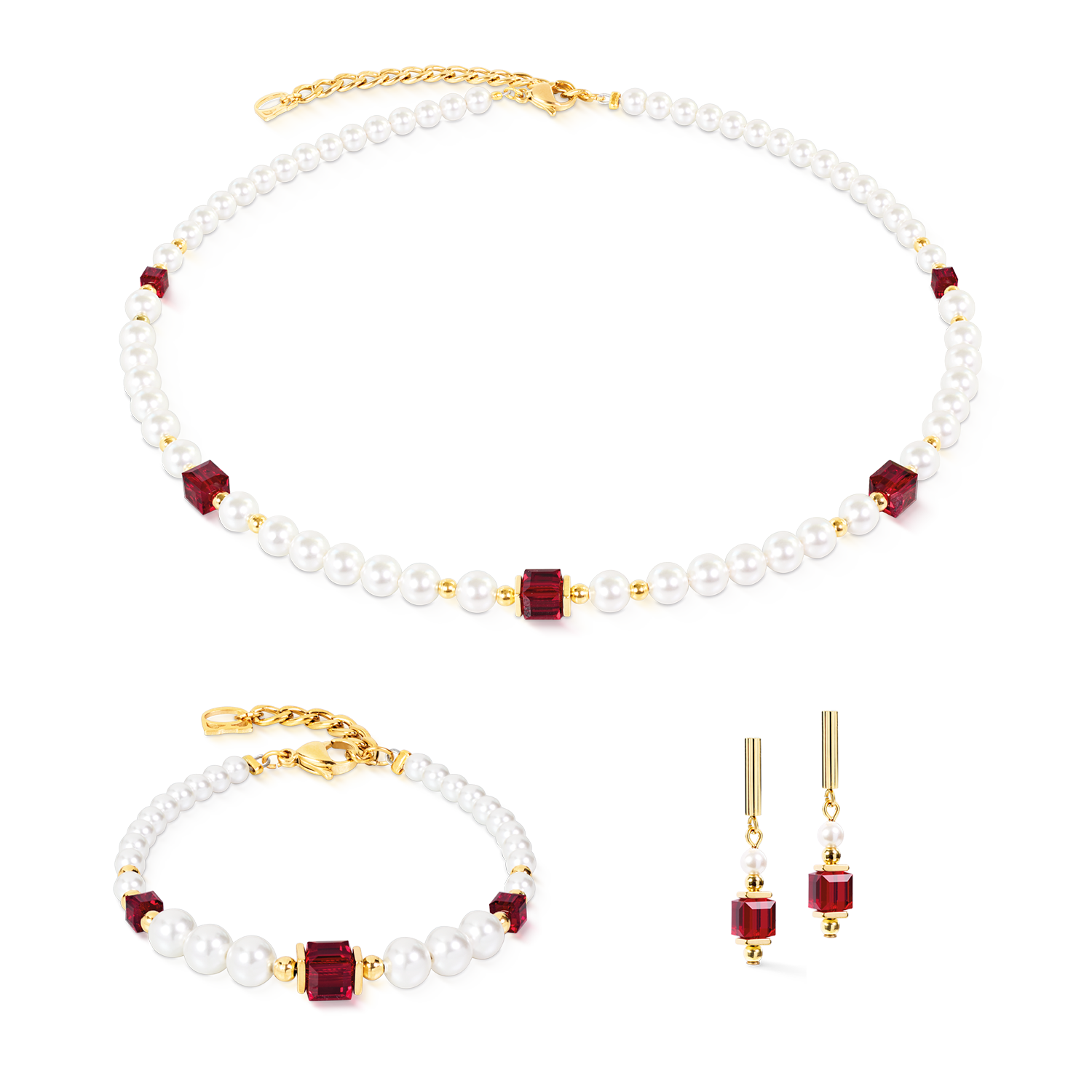 coeur-de-lion-cocktail-pearls-ohrringe-ruby-rot-3-5-cm image 3