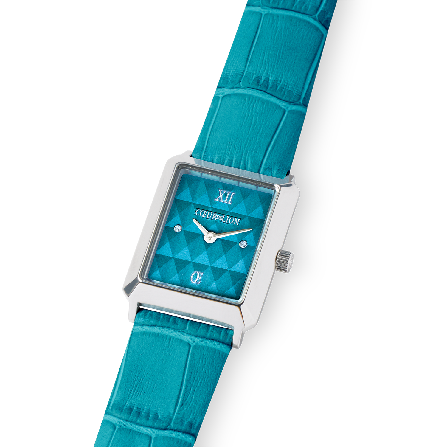 coeur-de-lion-uhr-iconic-spikes-transformative-teal-silber-lederarmband-20-3-cm image 2