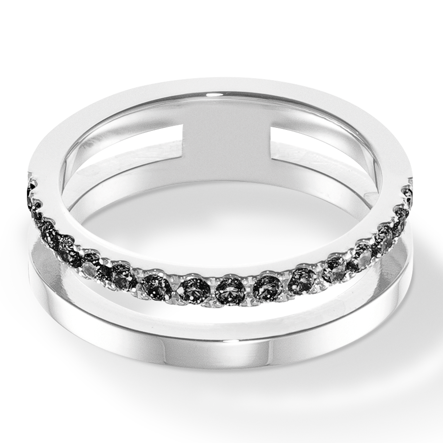 coeur-de-lion-eternal-unity-ring-silber-schwarz-zirkonia-edelstahl-ring image 2