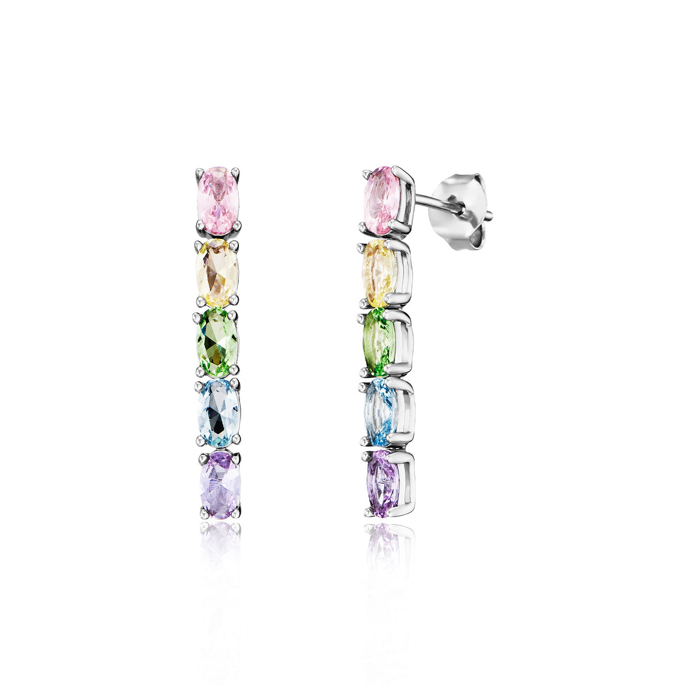 julie-julsen-crystal-line-ohrstecker-silber-rhodiniert-mit-10-bunten-zirkonia image 1