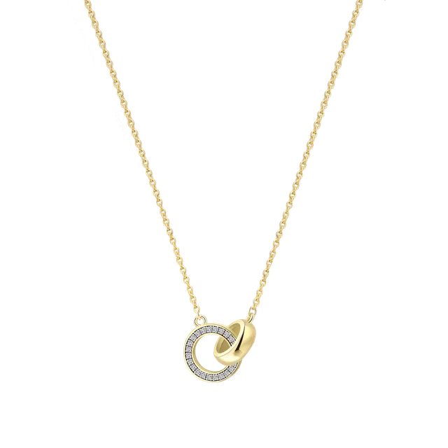 xenox-harmony-halskette-925-sterlingsilber-18k-vergoldet-mit-zirkonia image 1