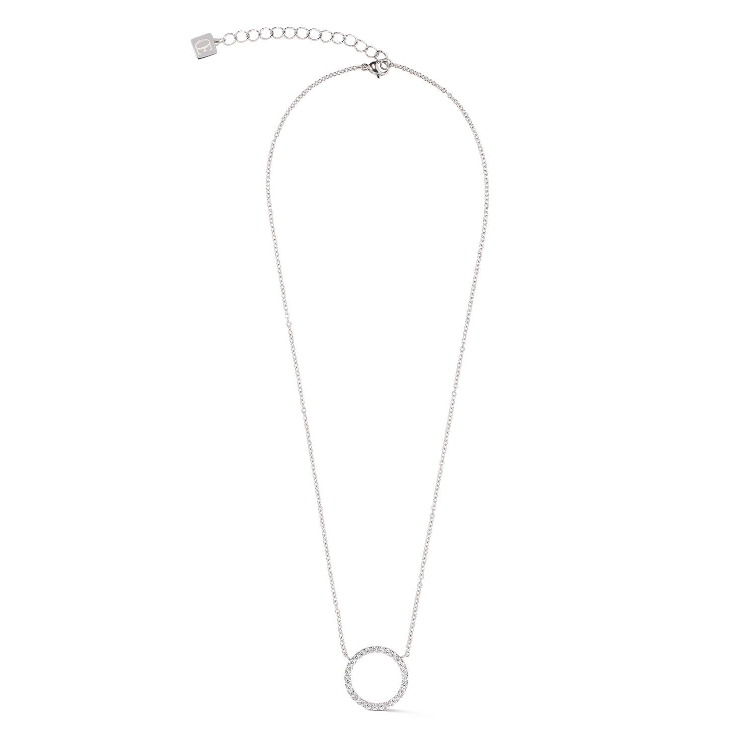 coeur-de-lion-sparkling-circle-halskette-silber-kristall image 1
