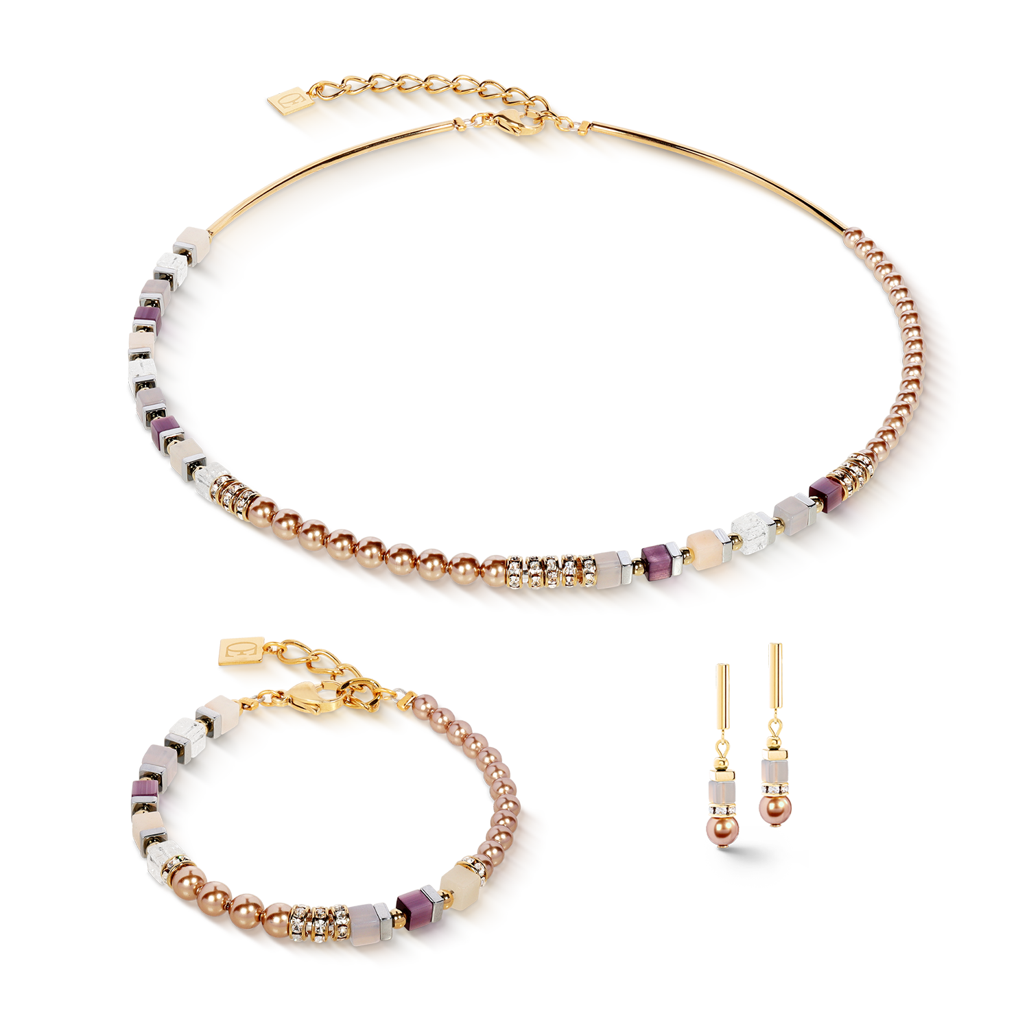 coeur-de-lion-precious-fusion-offset-ohrringe-champagne-blush image 3