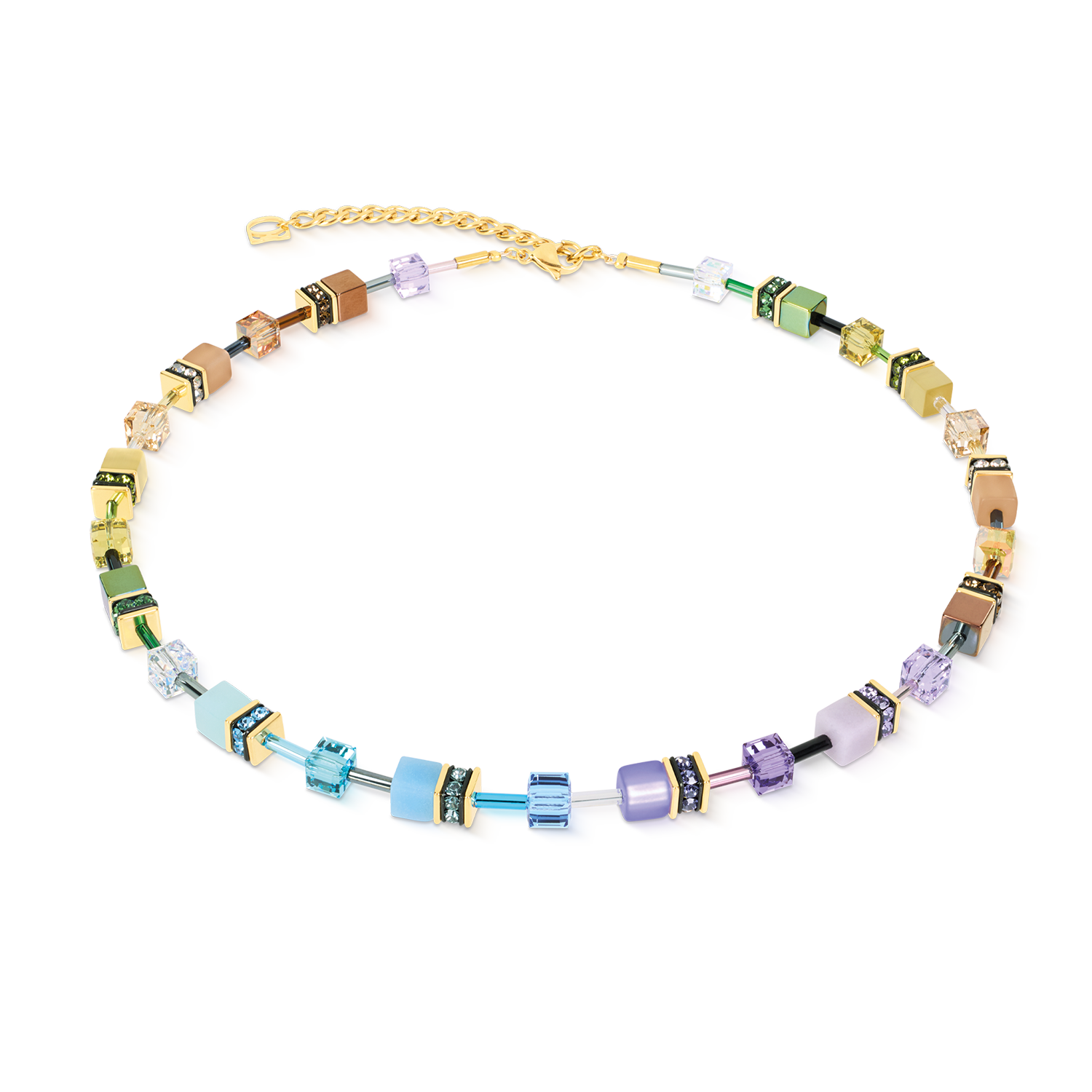 coeur-de-lion-geocube-iconic-halskette-multicolor-boho-gold image 1