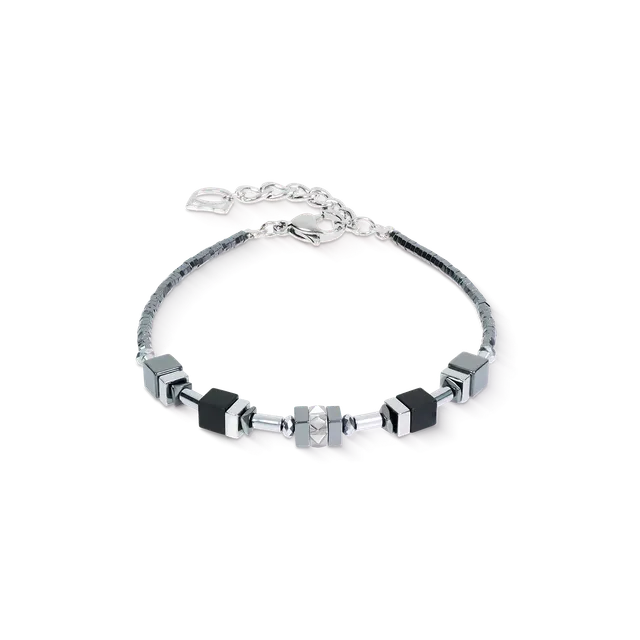 coeur-de-lion-cube-eclipse-armband-onyx-17-5-cm-edelstahl image 1