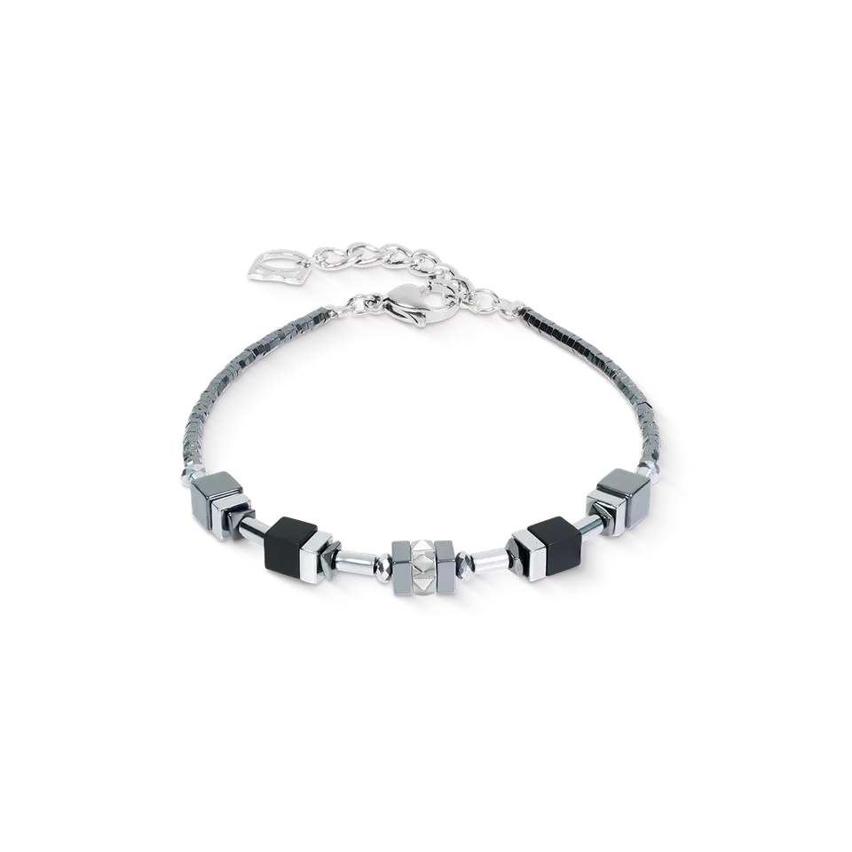 coeur-de-lion-cube-eclipse-armband-onyx-17-5-cm-edelstahl image 1