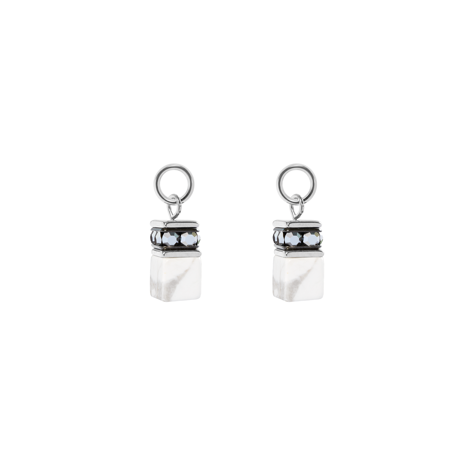 coeur-de-lion-ear-me-up-charm-geocube-silber-wei-howlith-1-8-cm image 1