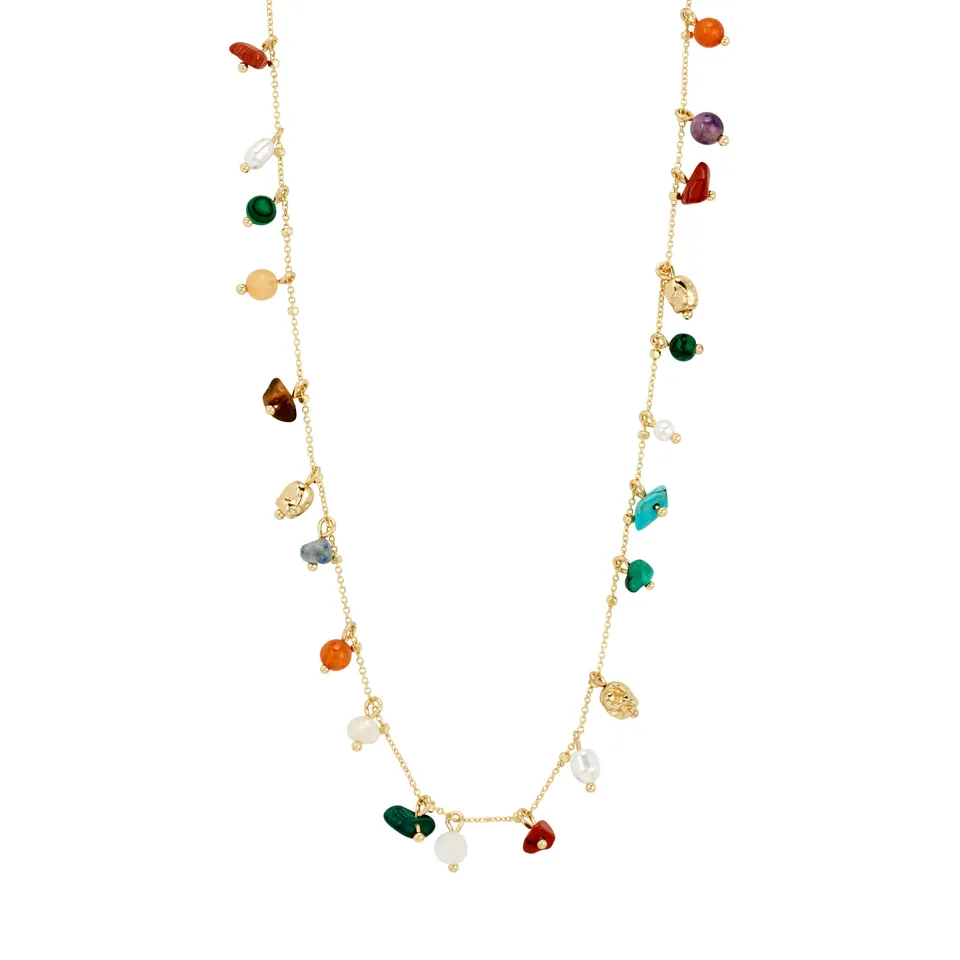 pilgrim-between-halskette-gold-plated-boho-kette-mit-halbedelsteinen image 1