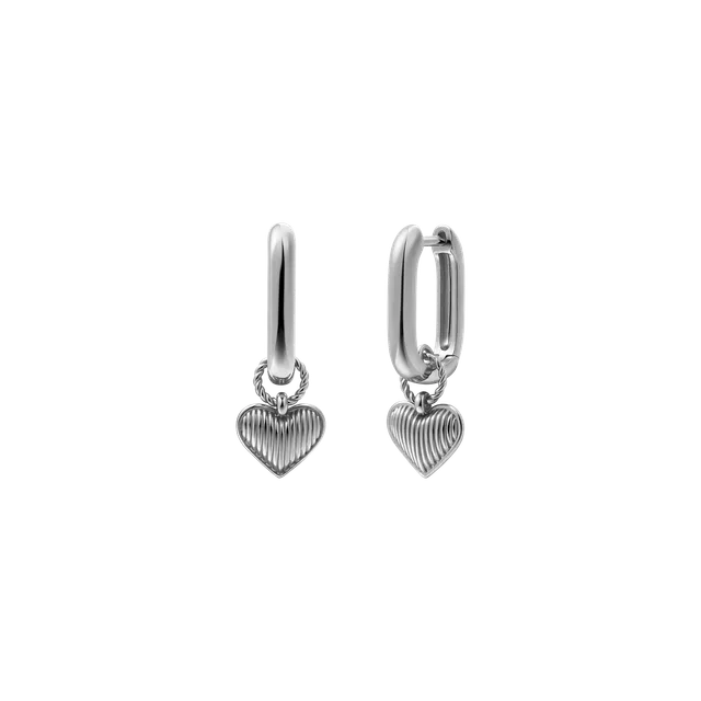 xenox-heartbeat-ohrringe-925-sterlingsilber-rhodiniert-mit-herzanh-nger image 1