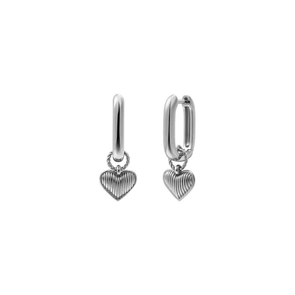 xenox-heartbeat-ohrringe-925-sterlingsilber-rhodiniert-mit-herzanh-nger image 1