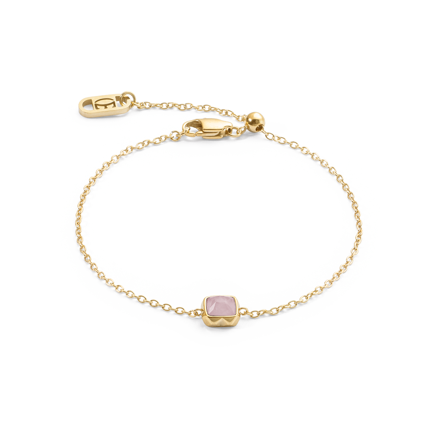 coeur-de-lion-birthstone-oktober-armband-rosenquarz-gold image 1