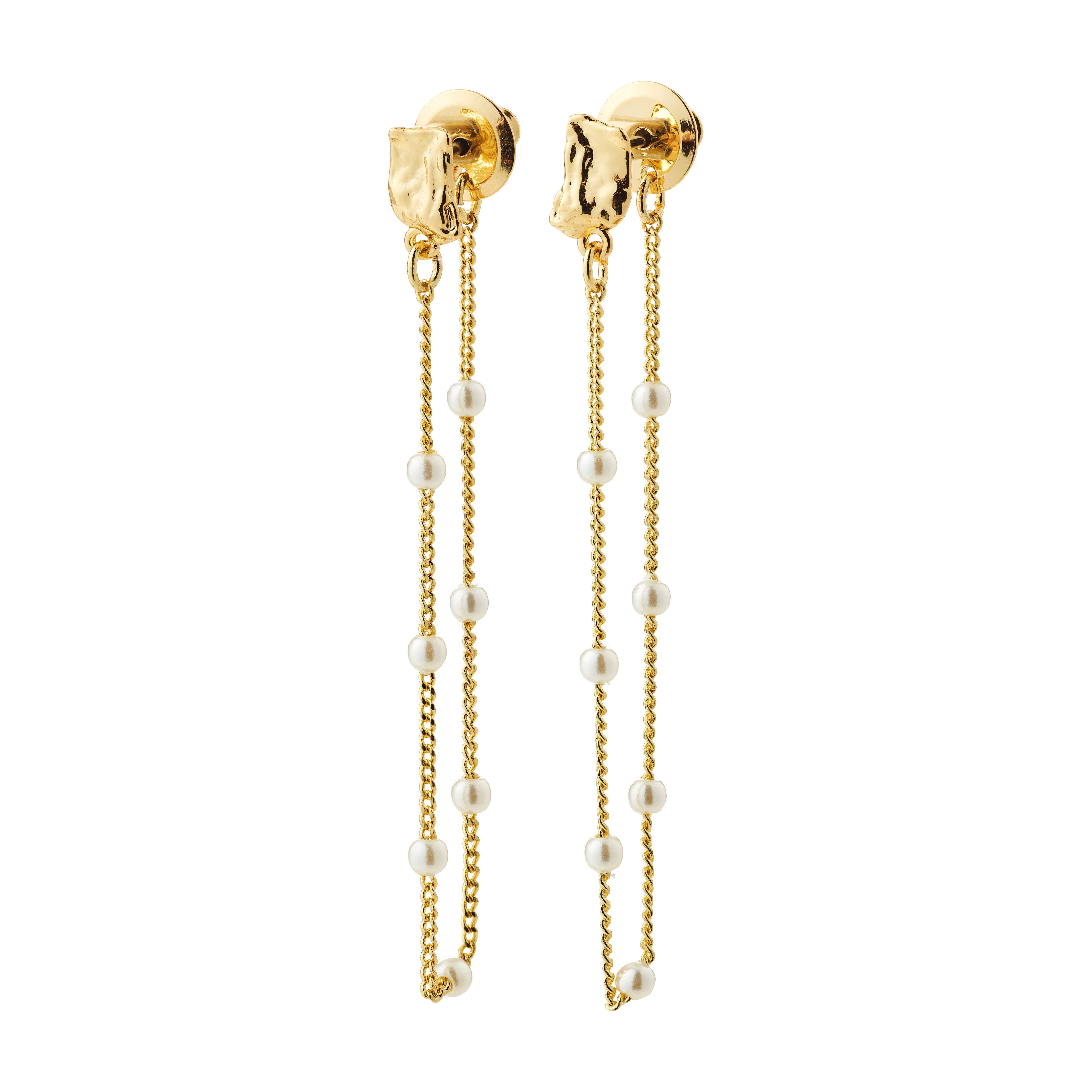 pilgrim-aerun-ketten-ohrringe-vergoldet-wei-mit-perlen image 1