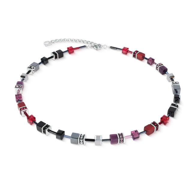 coeur-de-lion-geocube-iconic-halskette-ruby-noir-silber image 1