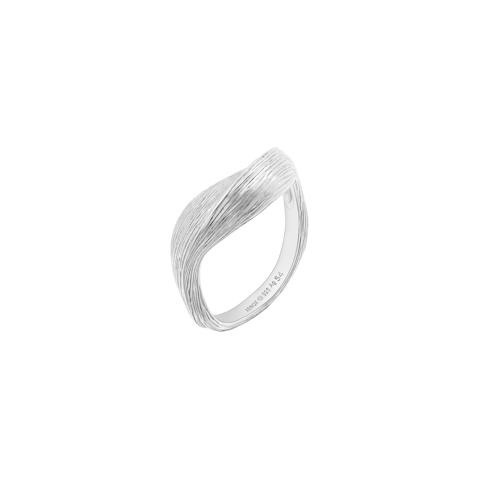 xenox-fiora-ring-925-sterlingsilber-rhodiniert-blattstruktur image 1