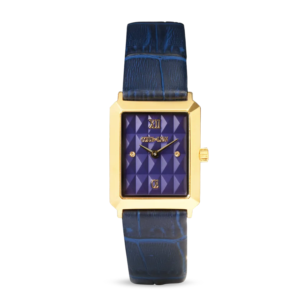 coeur-de-lion-iconic-spikes-uhr-leder-midnight-blue-gold image 1
