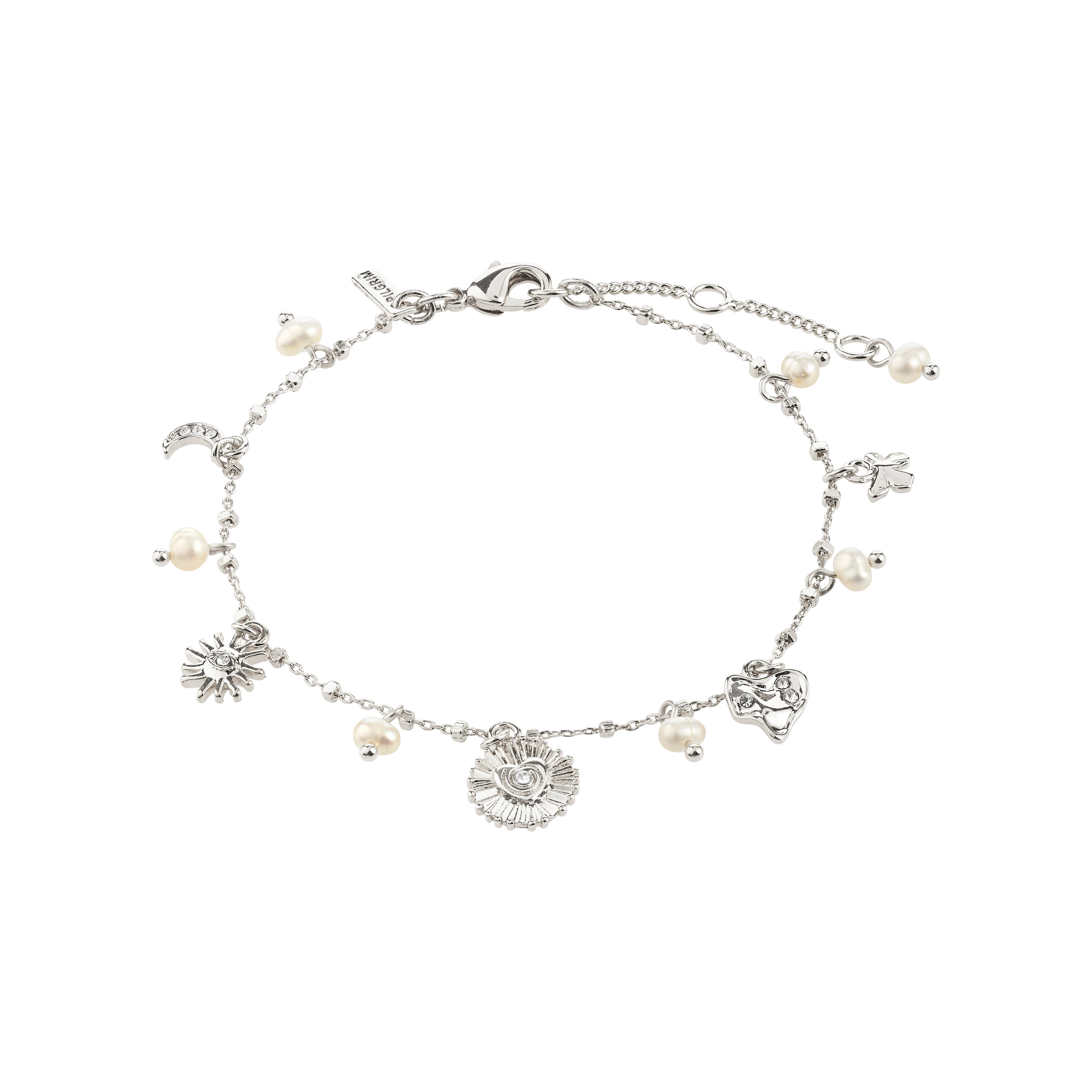 pilgrim-mylan-armband-versilbert-sonne-mond-herz-mit-perlen image 1