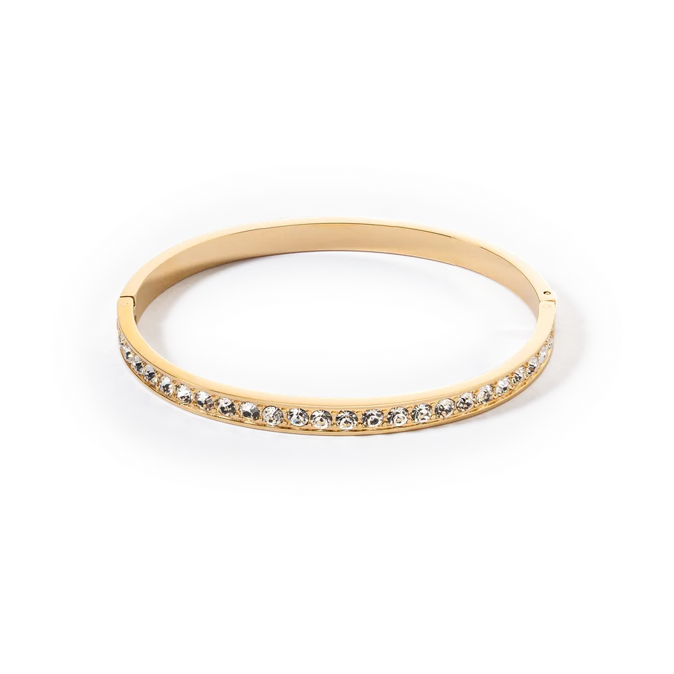 coeur-de-lion-armreif-edelstahl-kristalle-gold-kristall-19-cm image 1