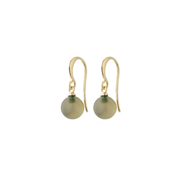 pilgrim-goldie-ohrstecker-goldplattiert-mit-gr-nem-achat image 1