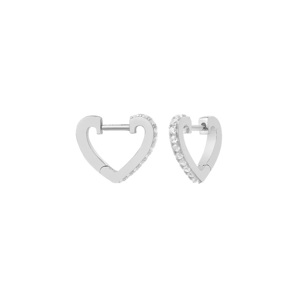 xenox-heart-creolen-925-sterlingsilber-rhodiniert-mit-zirkonia image 1