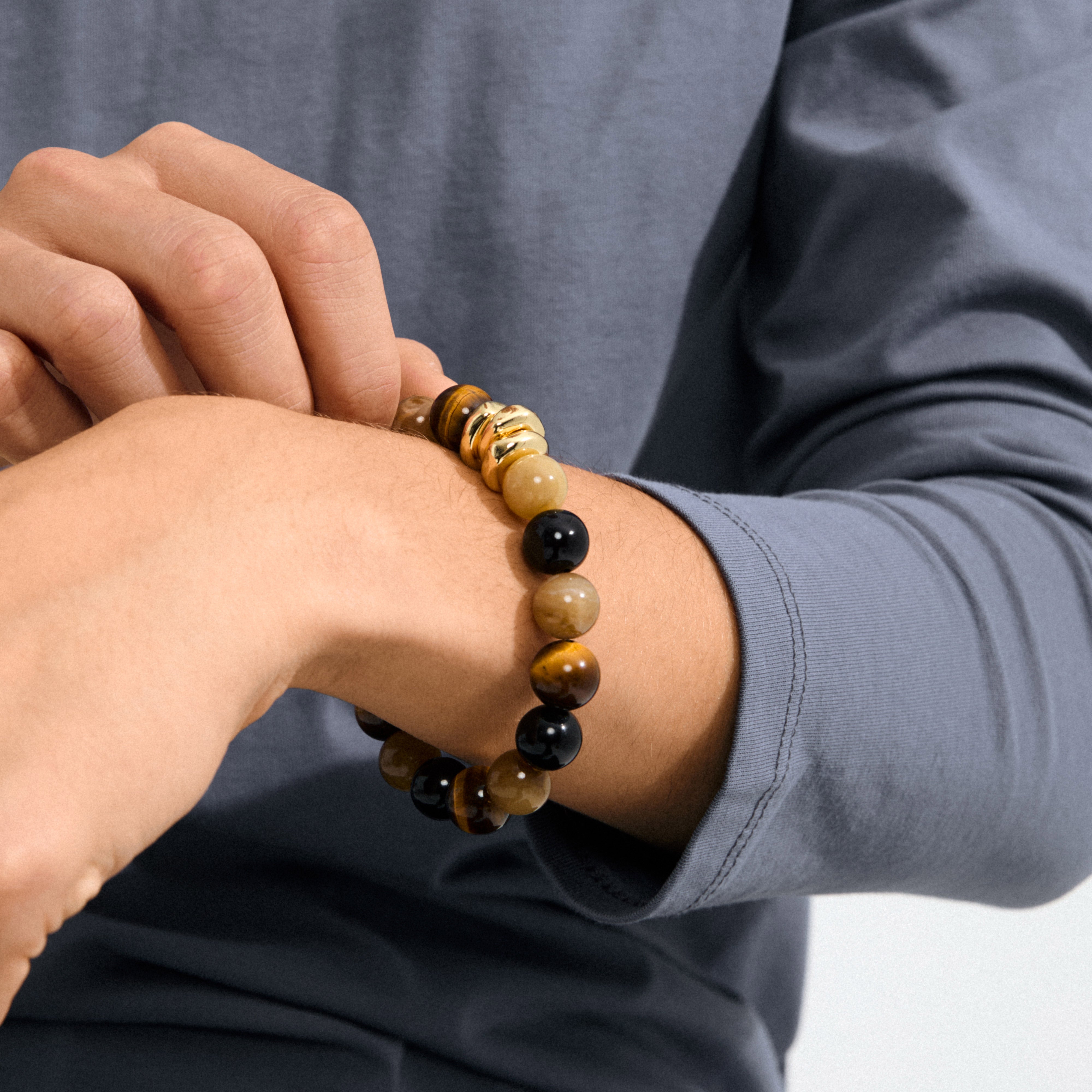 pilgrim-unfold-armband-tigerauge-braun-goldplattiert image 3