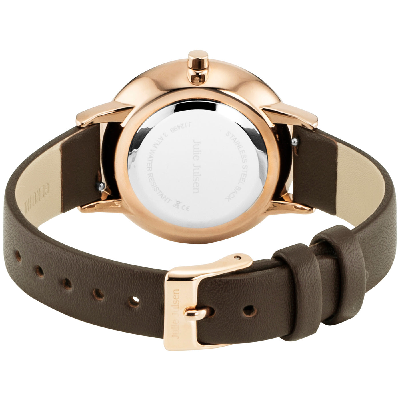 julie-julsen-damenuhr-shiny-ii-ros-vergoldet-leder-braun-72-zirkonia image 2