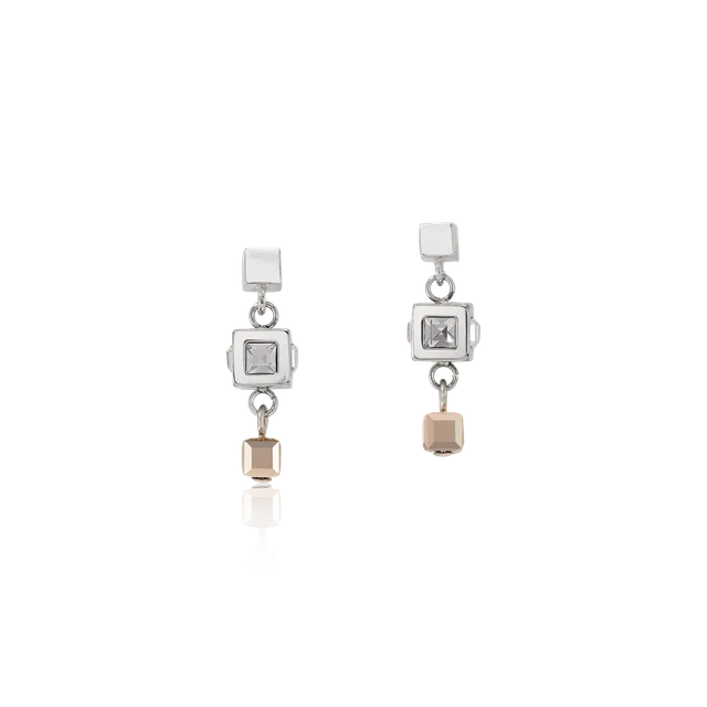 coeur-de-lion-geocube-cluster-ohrringe-silber-rosegold image 1