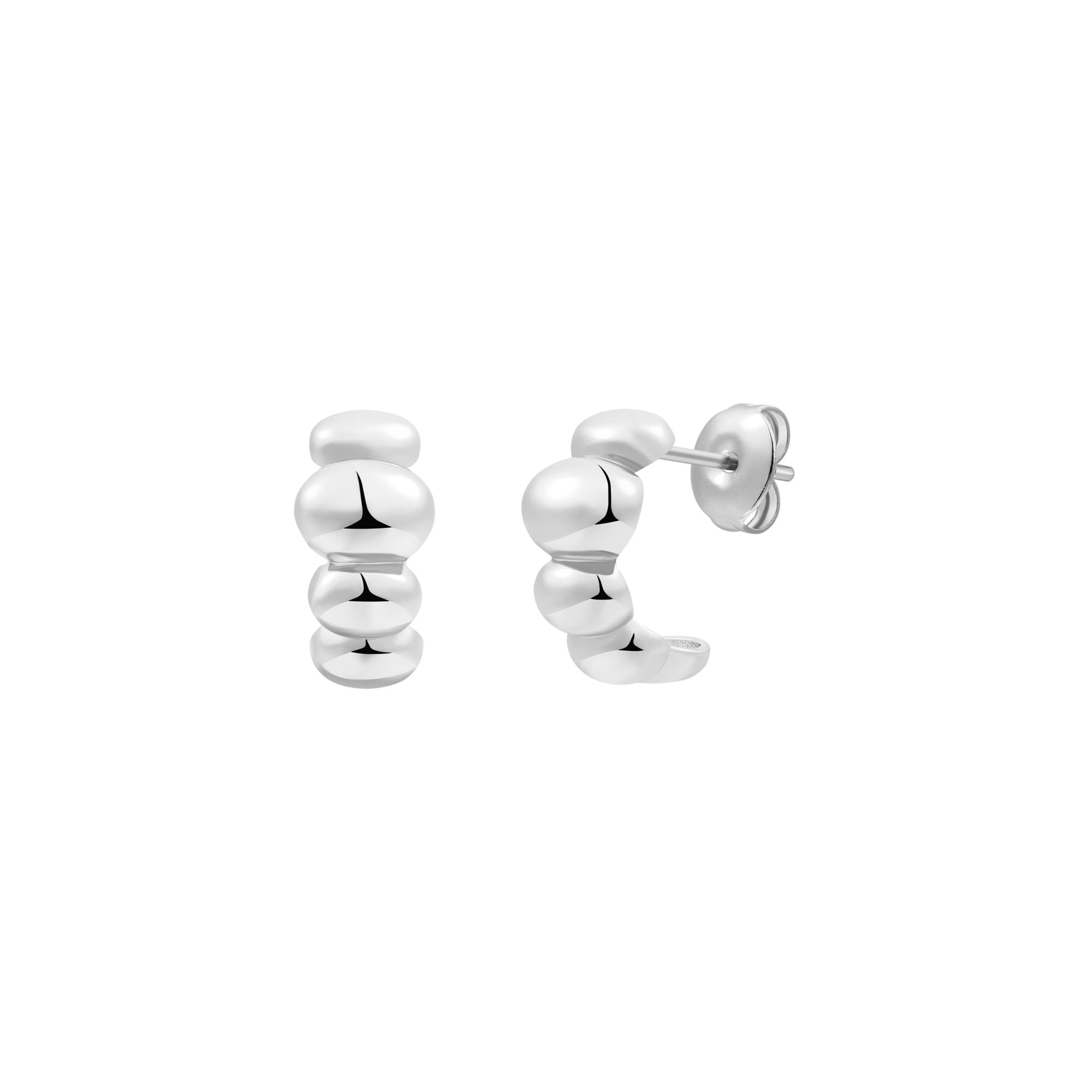xenox-bubble-glow-ohrringe-creolen-925-sterlingsilber-rhodiniert image 1