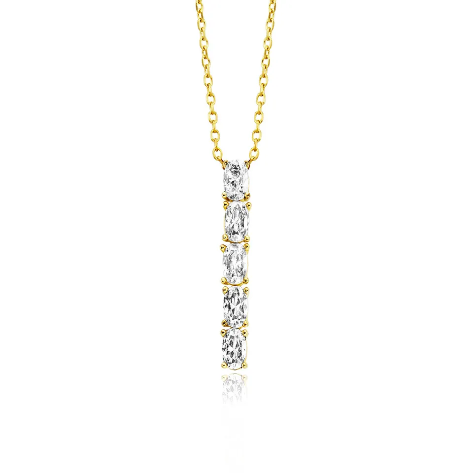julie-julsen-crystal-line-kette-mit-anh-nger-vergoldet-5-wei-e-zirkonia image 1