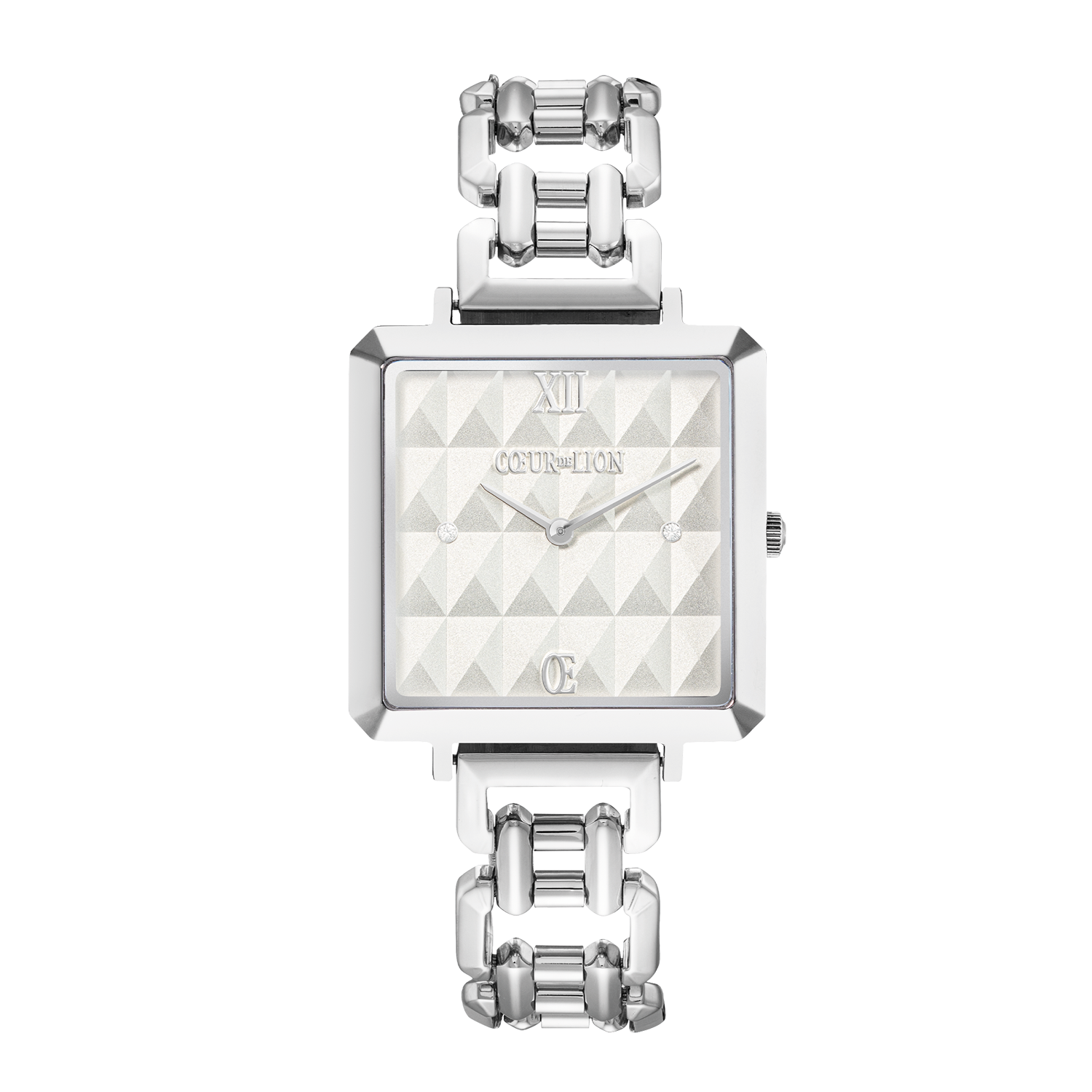 coeur-de-lion-uhr-iconic-cube-spikes-statement-silber-edelstahl image 1