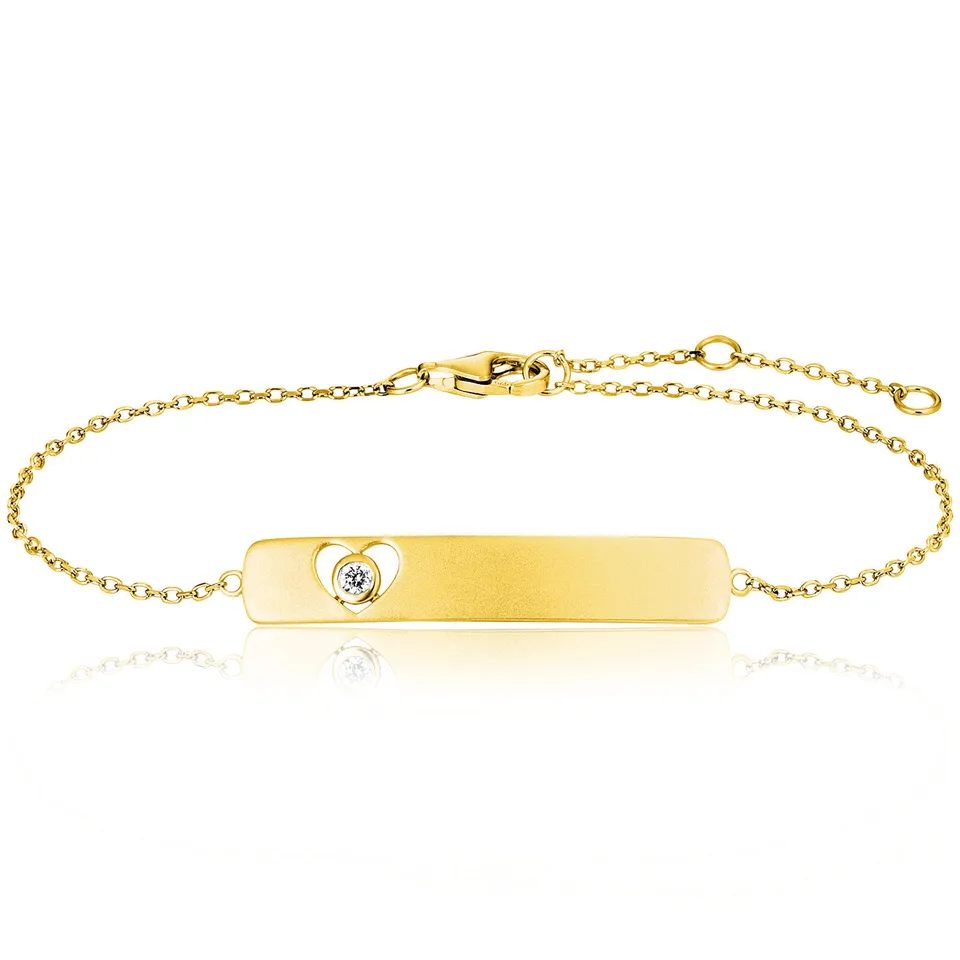 julie-julsen-id-armband-silber-vergoldet-gravurplatte-herz-mit-wei-em-zirkonia image 1