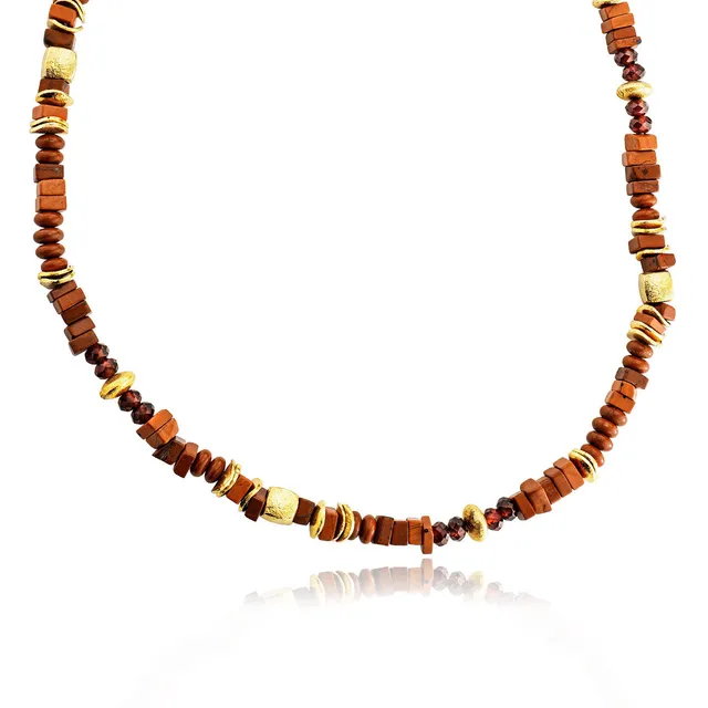 julie-julsen-loving-stones-kette-45-5-cm-rot-jaspis-granat-vergoldet image 1