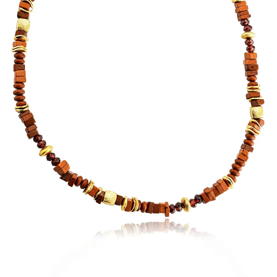 julie-julsen-loving-stones-kette-45-5-cm-rot-jaspis-granat-vergoldet image 1