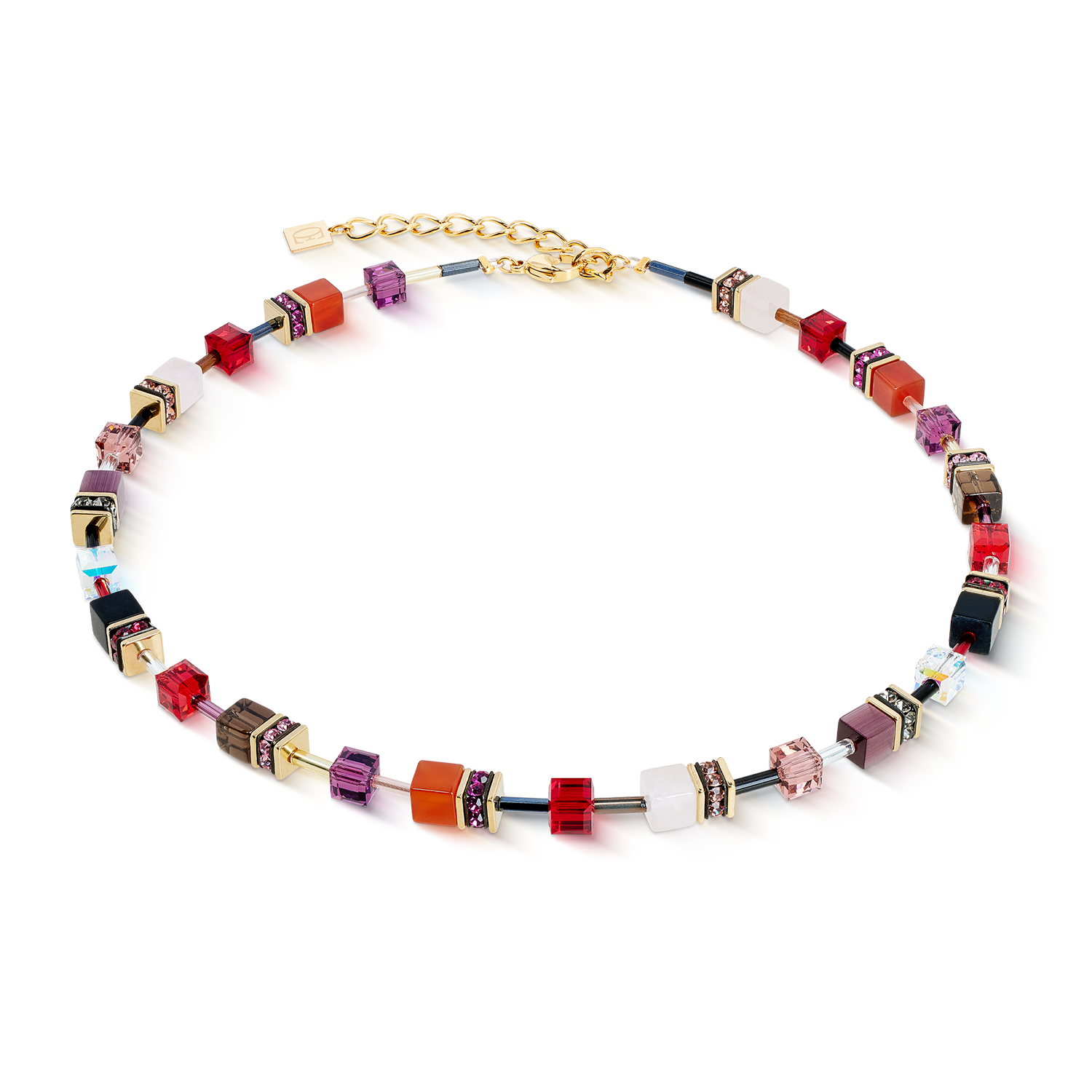 coeur-de-lion-geocube-iconic-precious-halskette-festive-rot-gold image 1