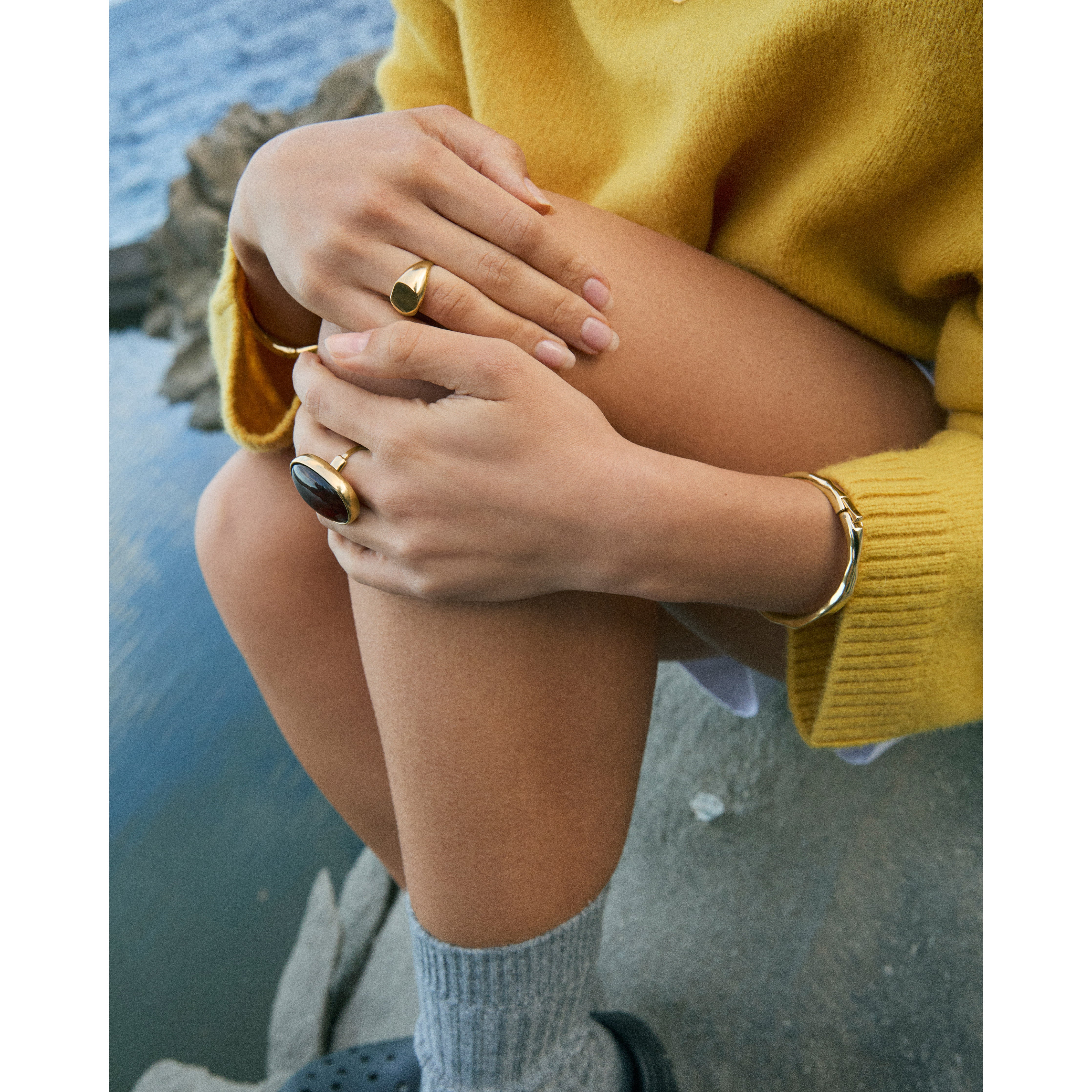 pilgrim-still-statement-ring-verstellbar-goldplattiert-braun image 5