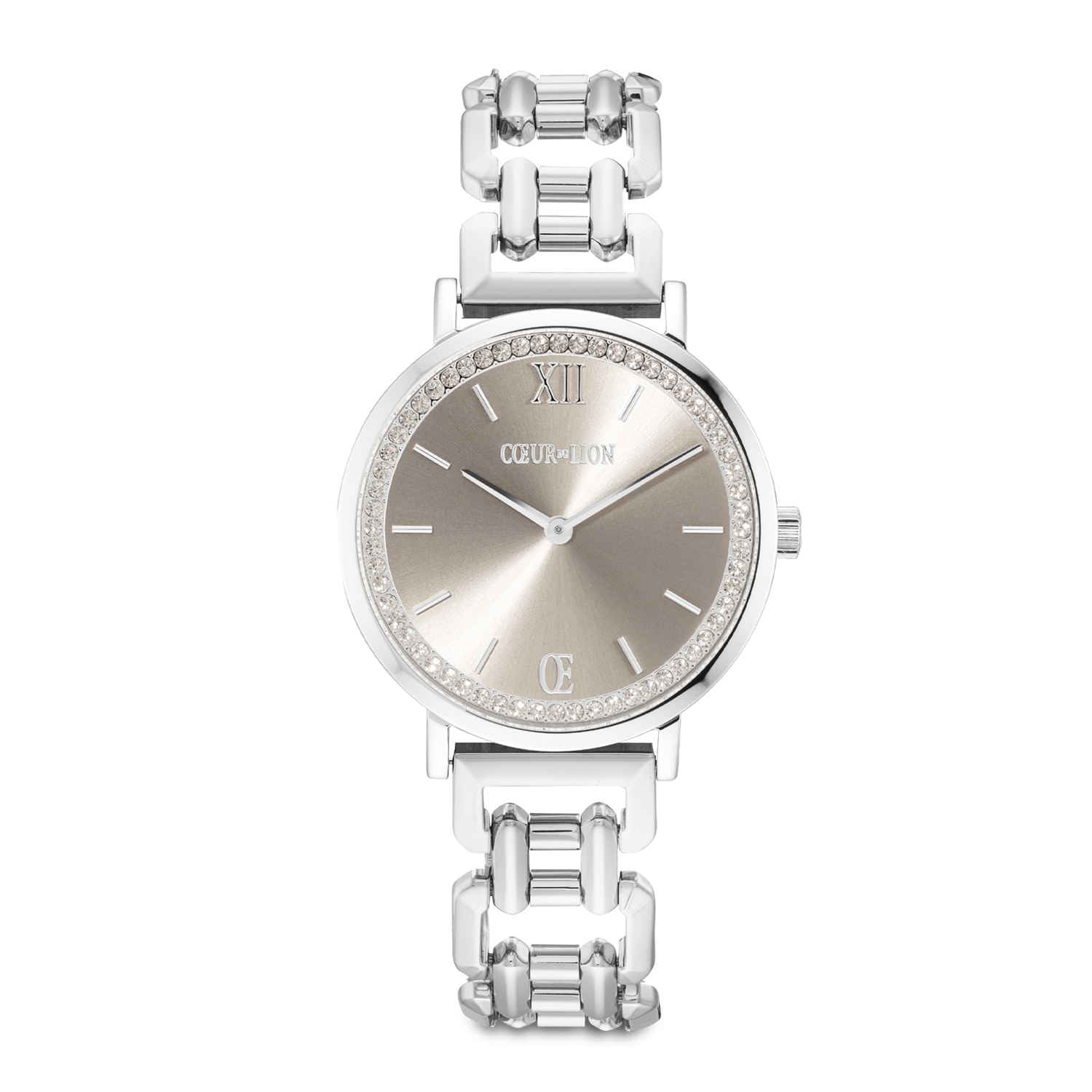 coeur-de-lion-uhr-rund-sparkling-graceful-greige-statement-silber-34-mm image 1