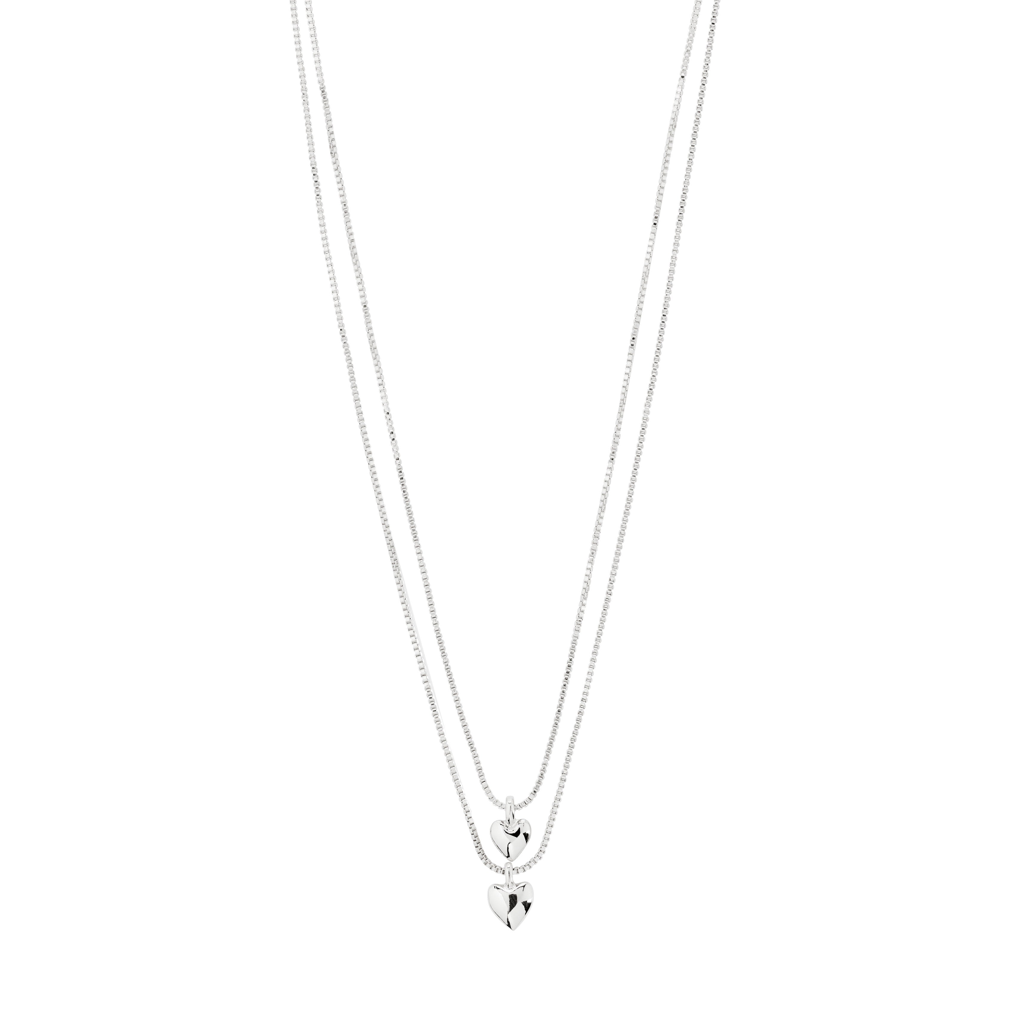 pilgrim-penina-geschenkset-versilbert-herz-halsketten-layering-set-ohrstecker image 6