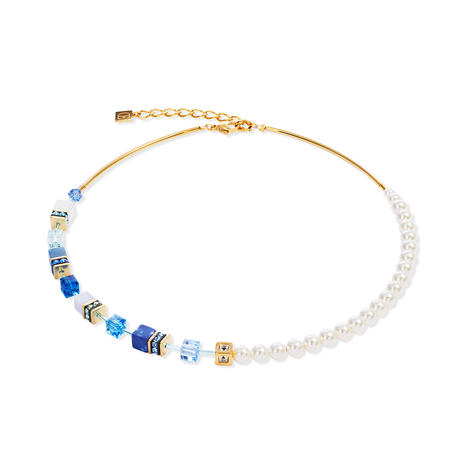 coeur-de-lion-geocube-precious-fusion-pearls-halskette-blau image 1
