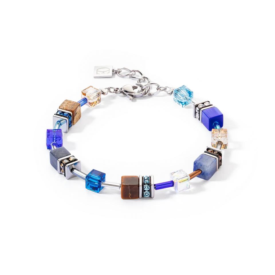 coeur-de-lion-geocube-iconic-precious-armband-blau-braun image 1