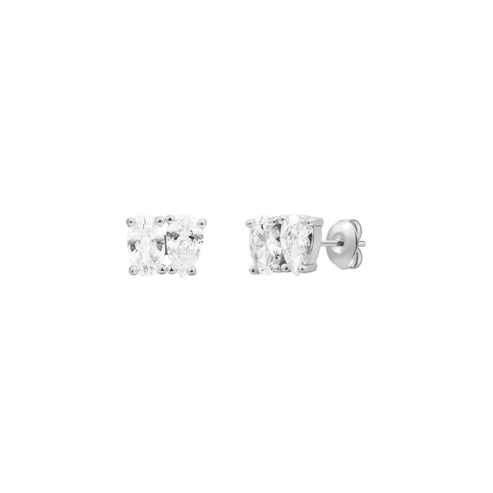 xenox-radiant-duo-ohrstecker-925-sterlingsilber-rhodiniert-mit-zirkonia-oval-tro image 1